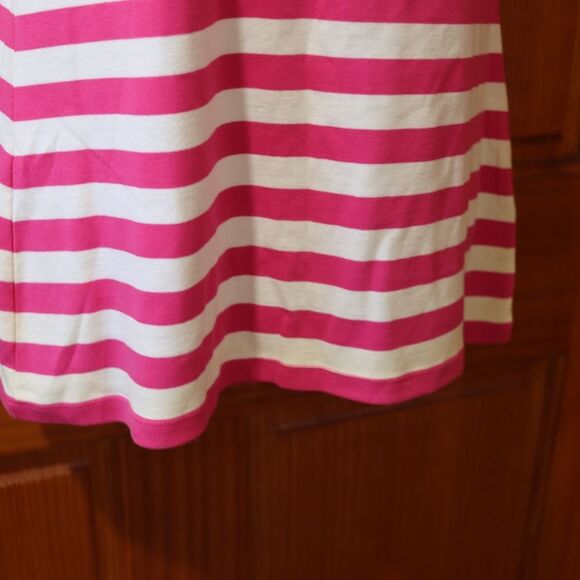 Dress Barn Pink & White Striped Boat Neck Shirt Top Blouse LG - Picture 4 of 8